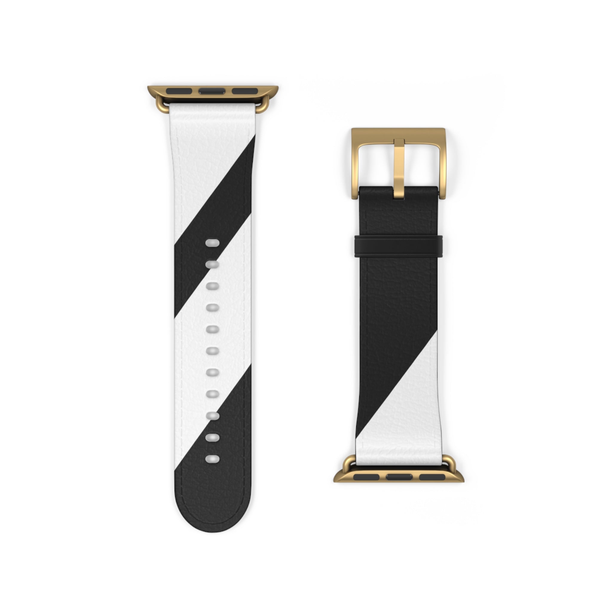 Diagonal Stripes BlackWhite - Watch Band
