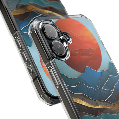 Sunset Geometry Waves iPhone Case - Impact
