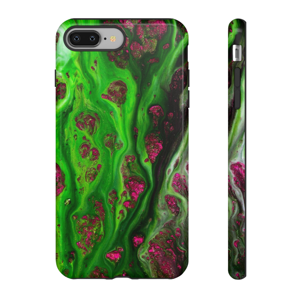 Toxic Green Ink Art iPhone Case (Protective) iPhone 8 Plus Glossy Phone Case