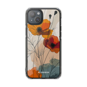 Feurige florale Abstraktion – Handyhülle für iPhone (Clear Impact – magnetisch)