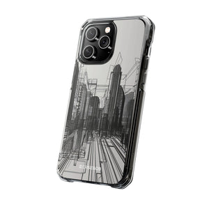 Urban Wireframe - Phone Case for iPhone (Clear Impact - Magnetic)