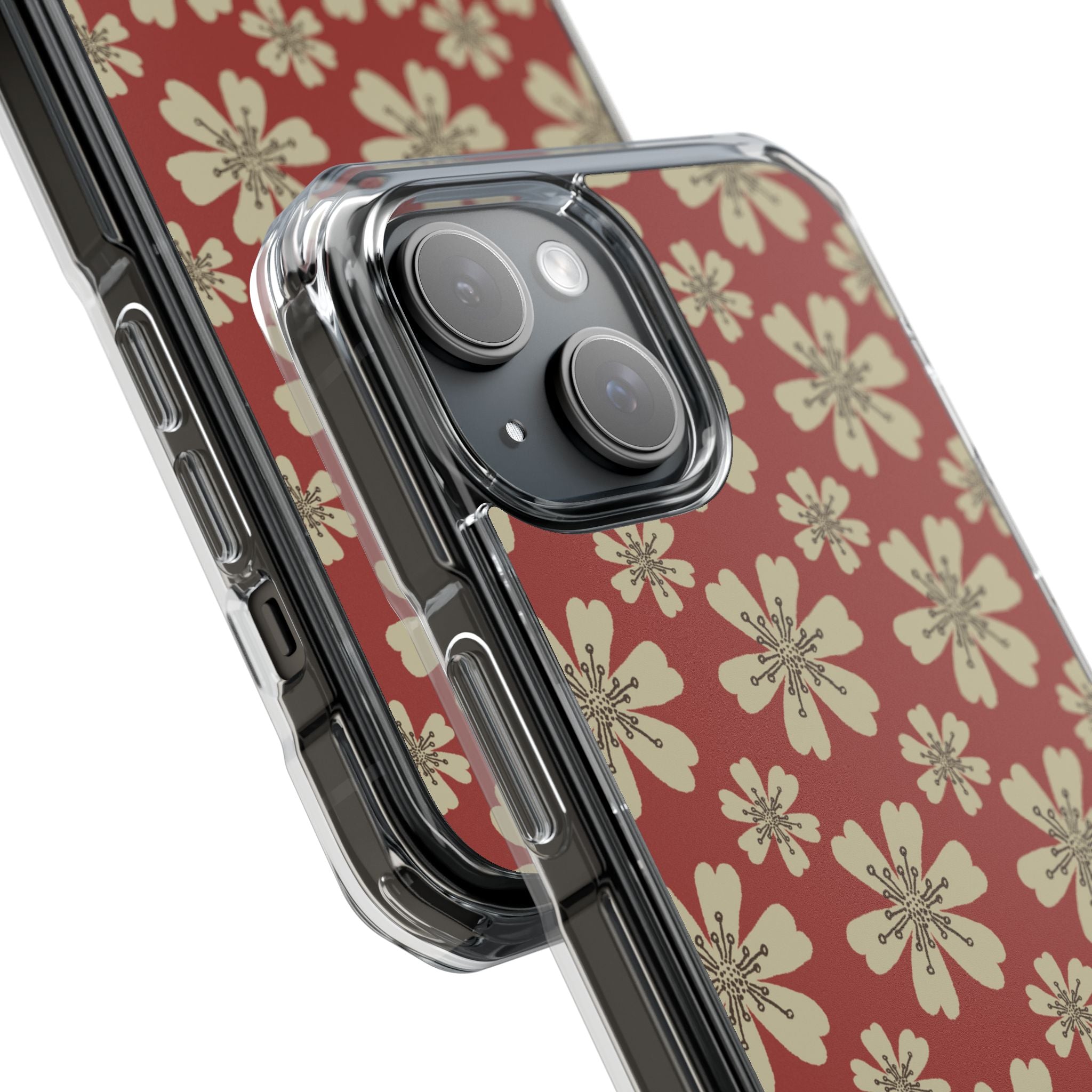 Retro Red Florals iPhone Case - Impact