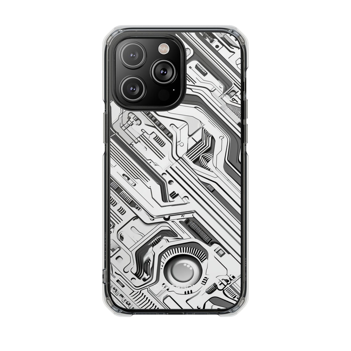 Techno Circuitry - Phone Case for iPhone (Clear Impact - Magnetic)