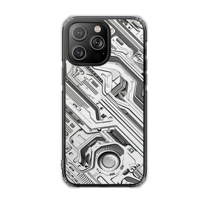 Techno Circuitry – Handyhülle für iPhone (Clear Impact – Magnetisch)