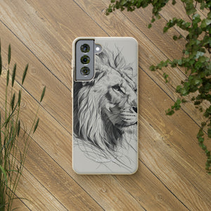 Majestic Linework Lion | Biodegradable Phone Case