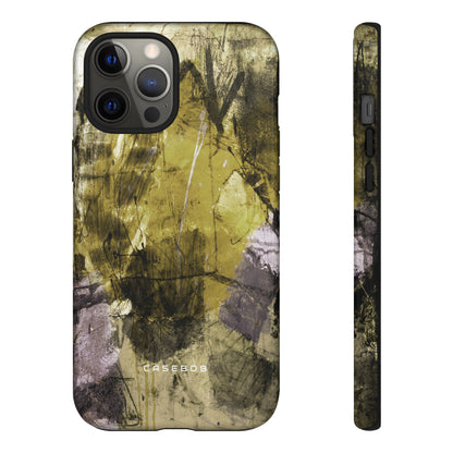 Yellow Grunge Art Phone Case - Protective Phone Case