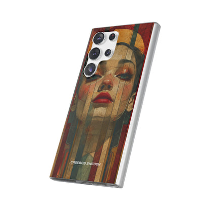 Bold Art Deco Portrait - Flexi Samsung S23 Phone Case