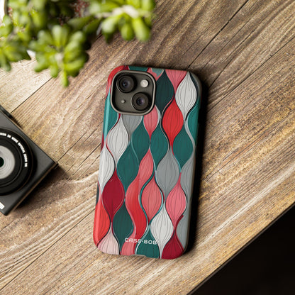 Leaf Cascade Teal iPhone 15 Case - Tough