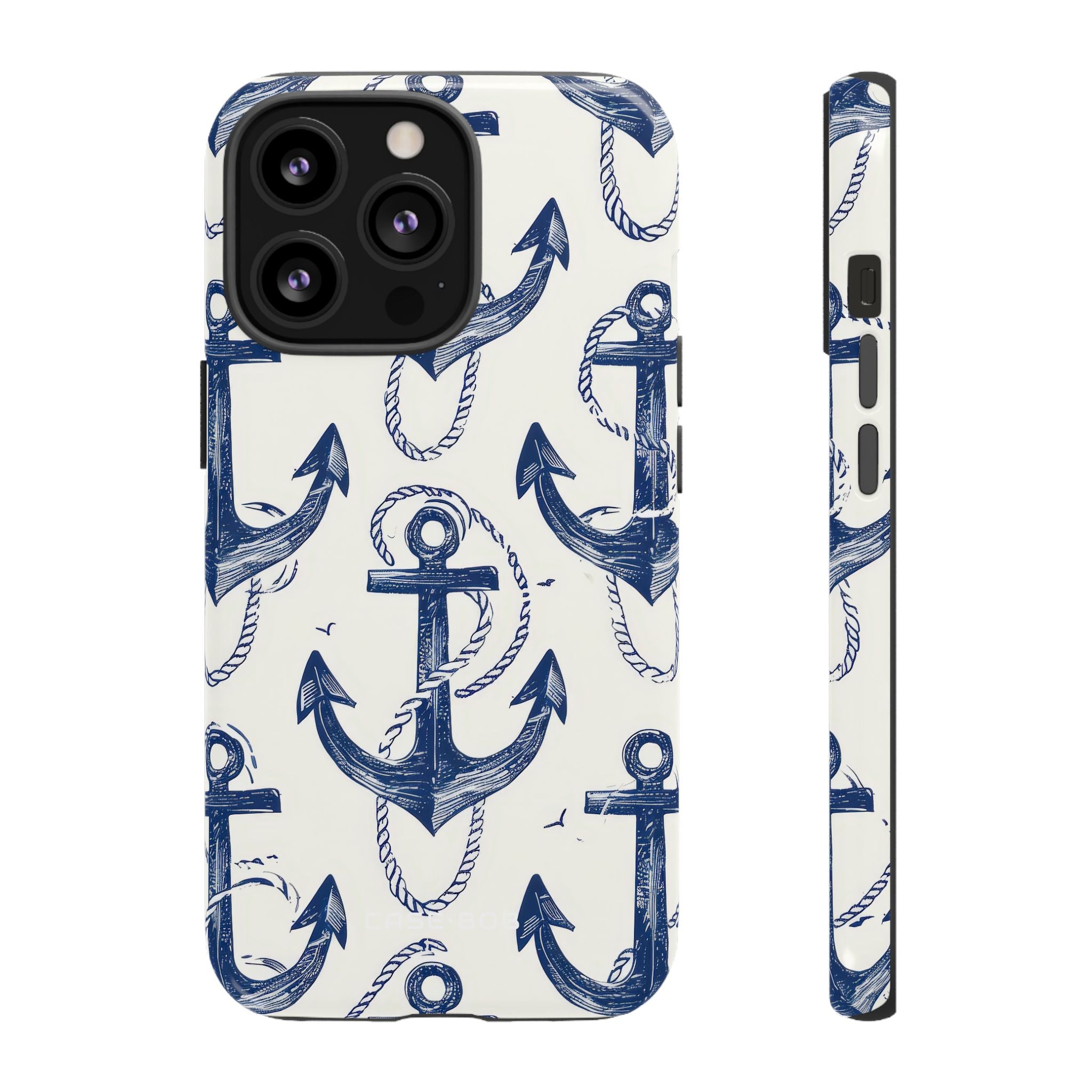 Navy Anchor Loop iPhone 13 Pro Case - Tough