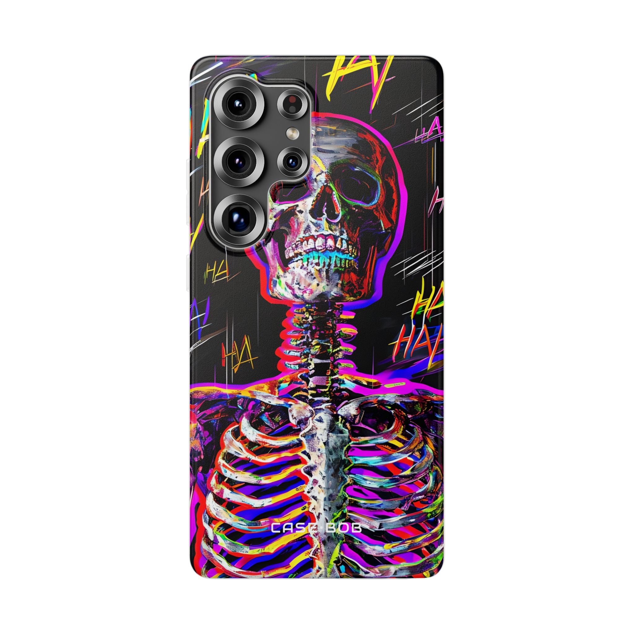 Neon Skeleton Laugh Samsung S25 Ultra Case - Soft