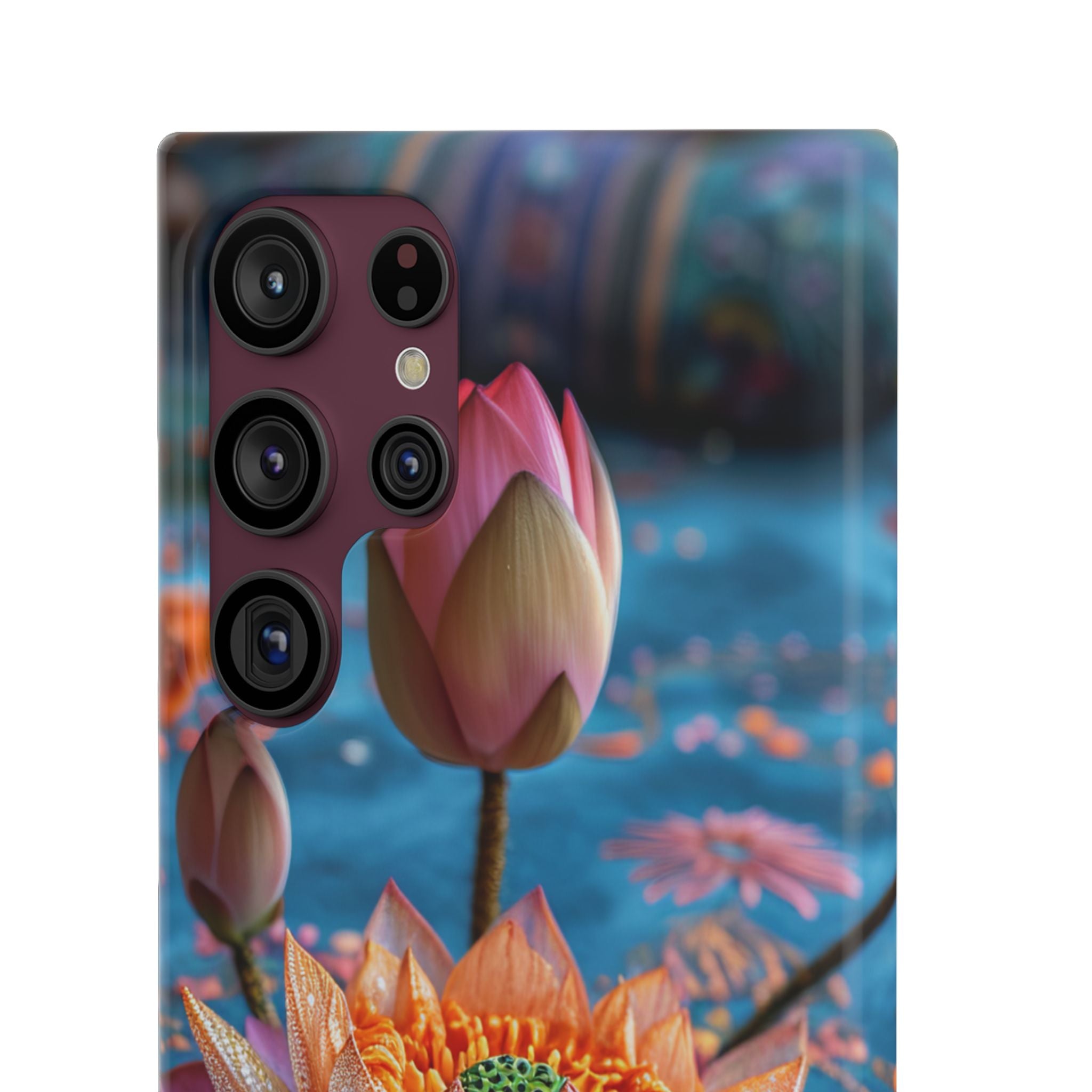 Vibrant Lotus Embroidery - Slim Samsung S22 Phone Case