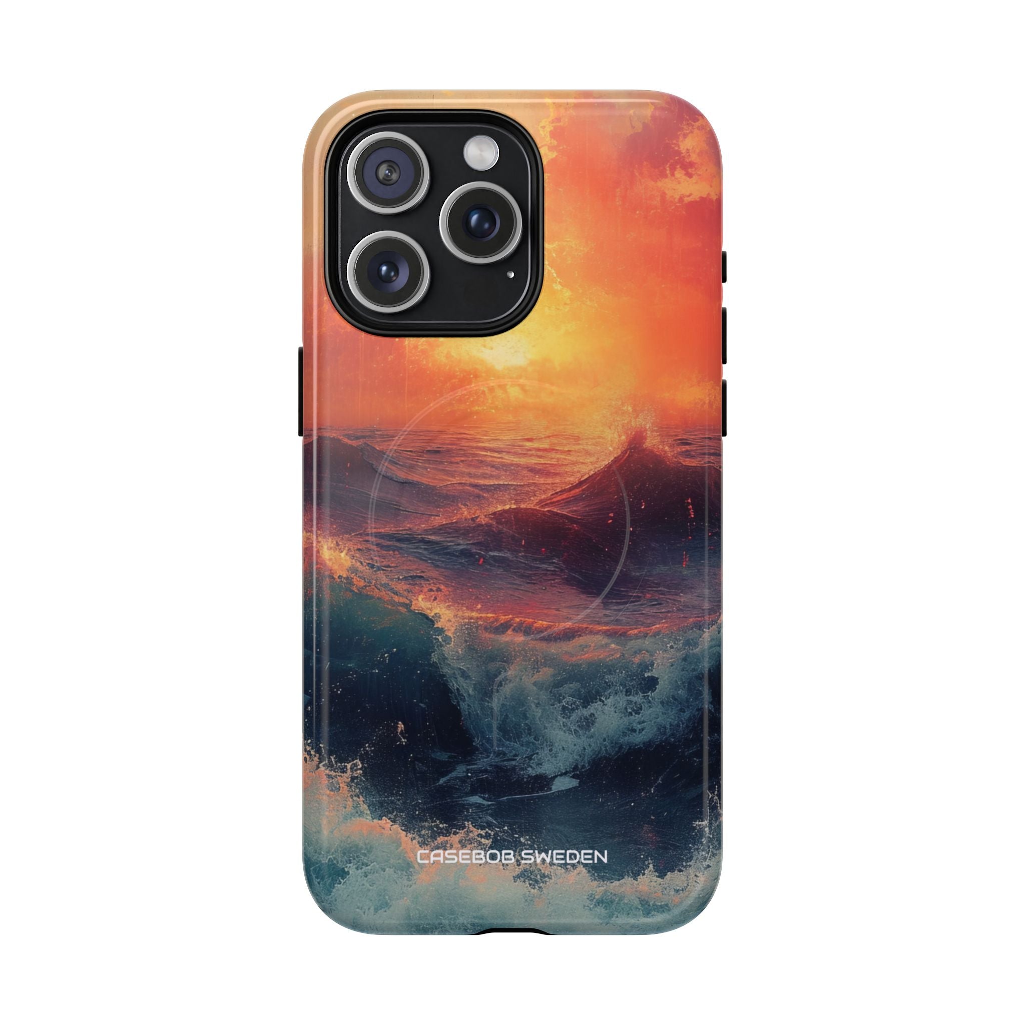 Ocean Sunset Waves - Tough + MagSafe® iPhone 15 Phone Case