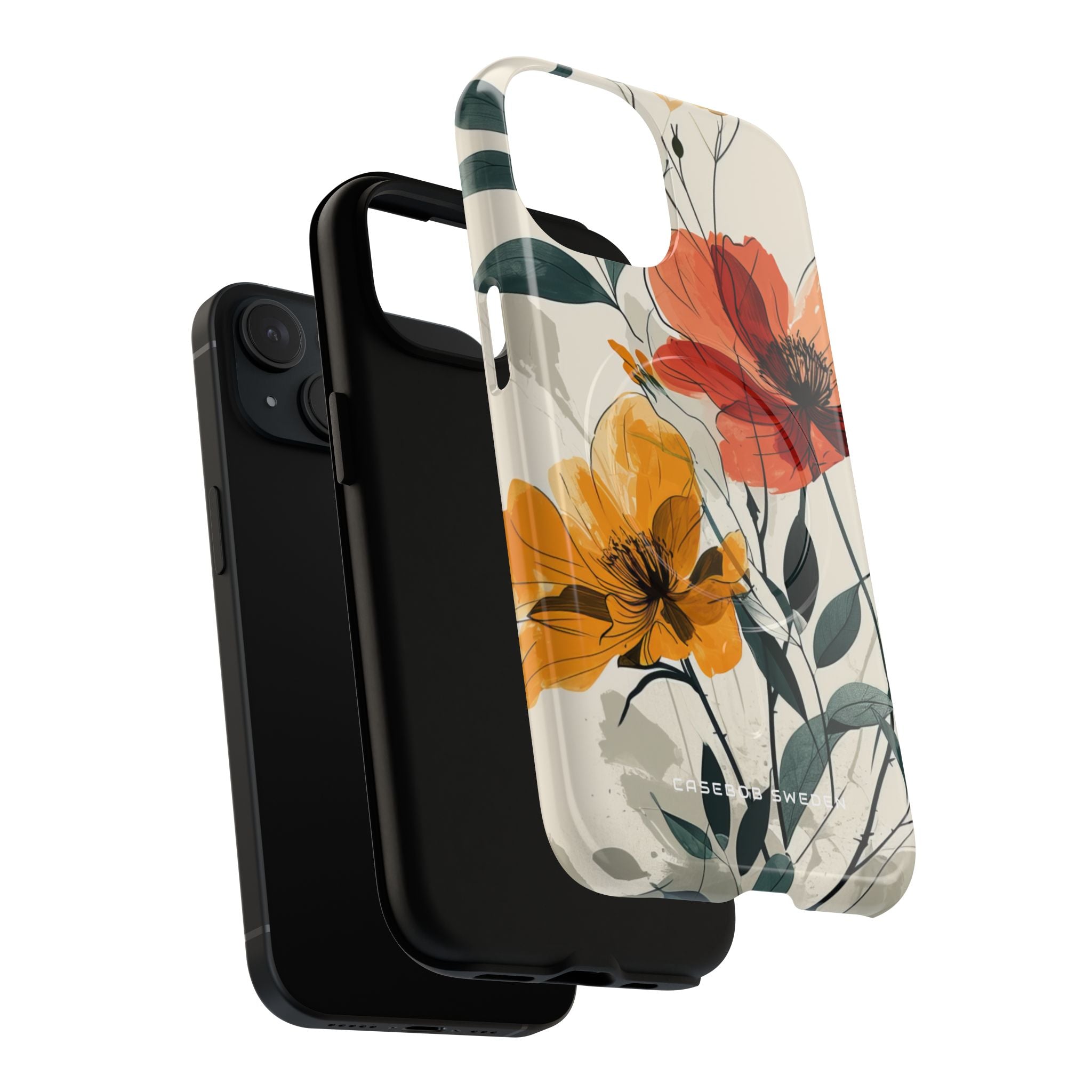 Elegant Floral Harmony iPhone 15 | Tough+ Phone Case