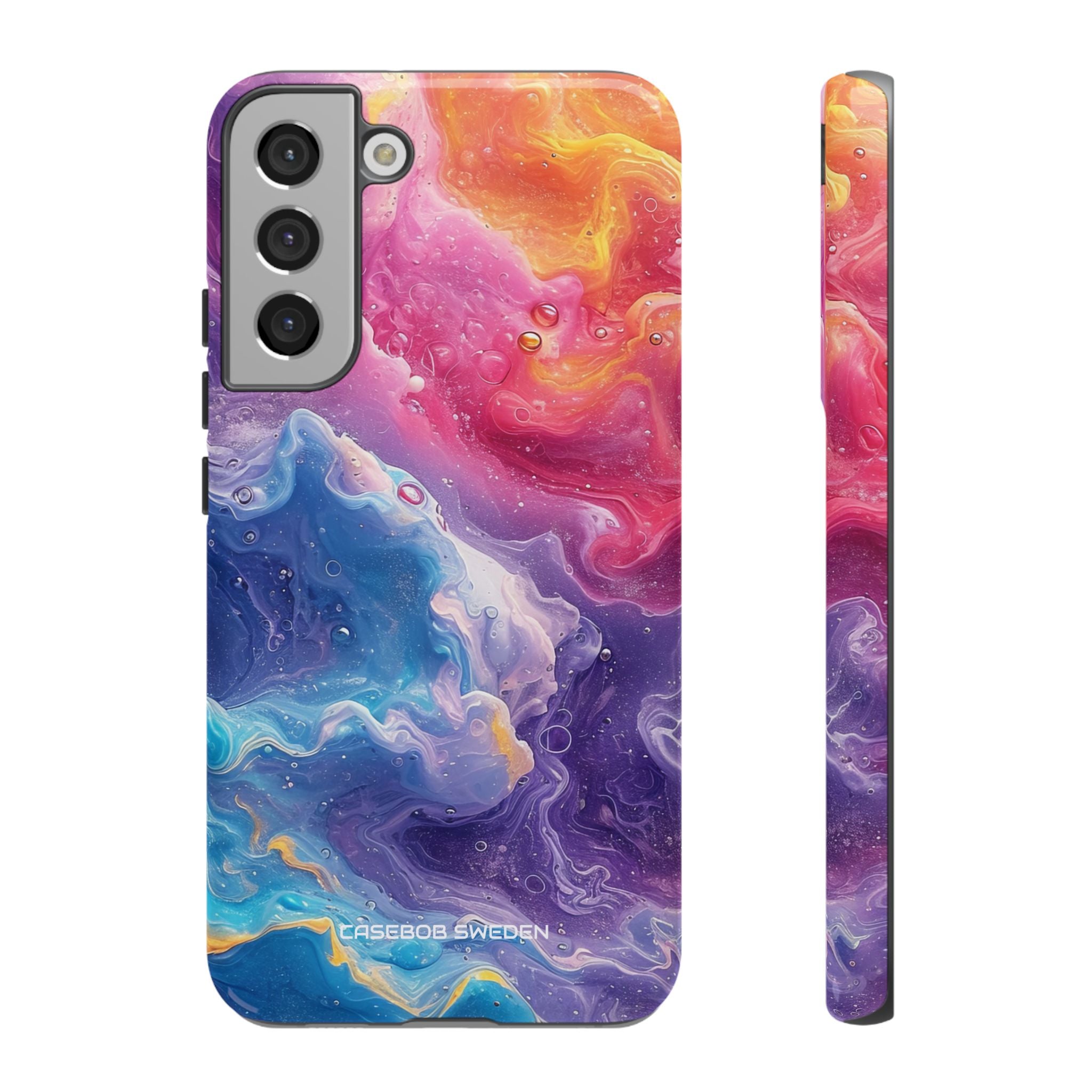 Abstract Blue Pink Waves - Tough Samsung S22 Phone Case