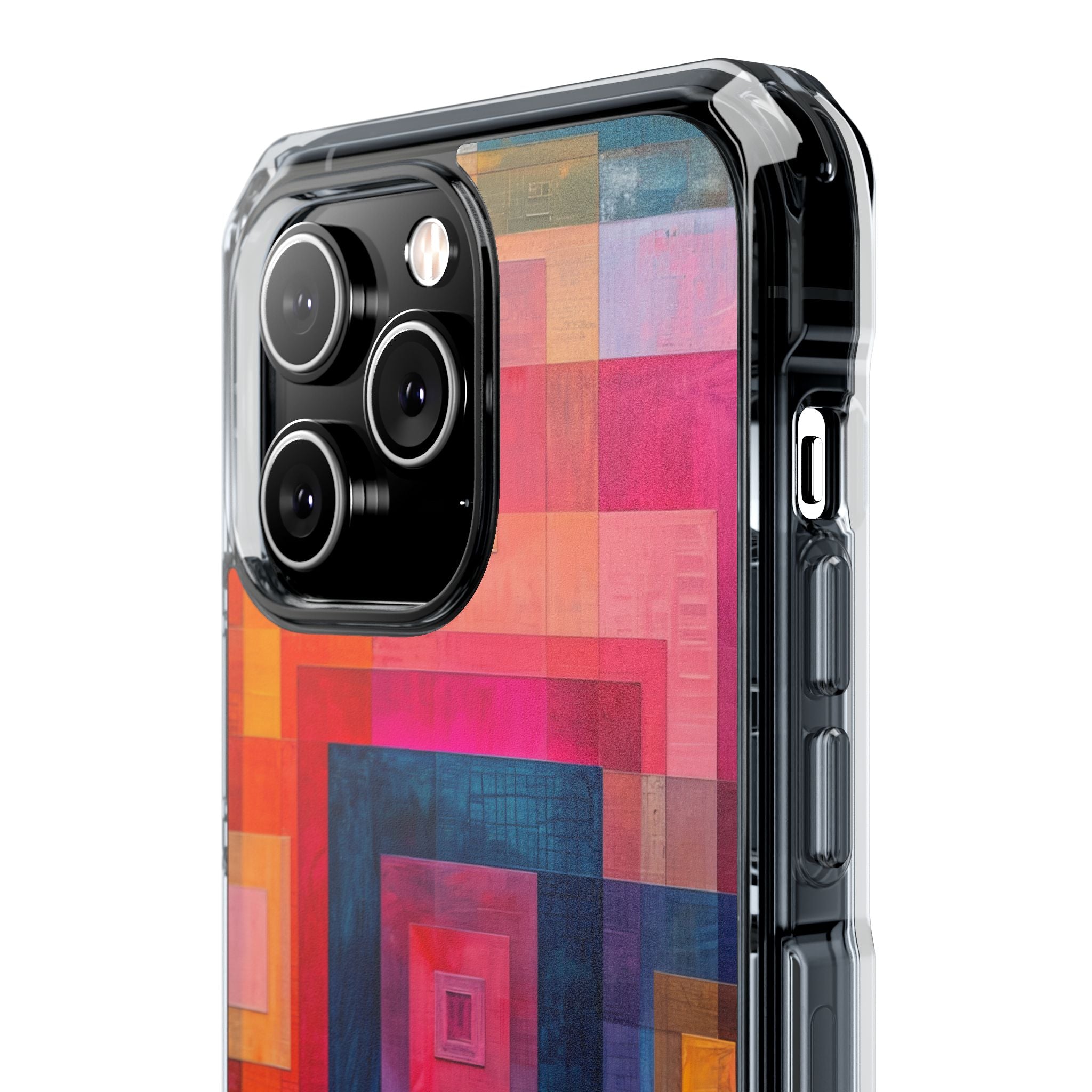 Vibrant Geometry - Clear Impact iPhone 14 Phone Case