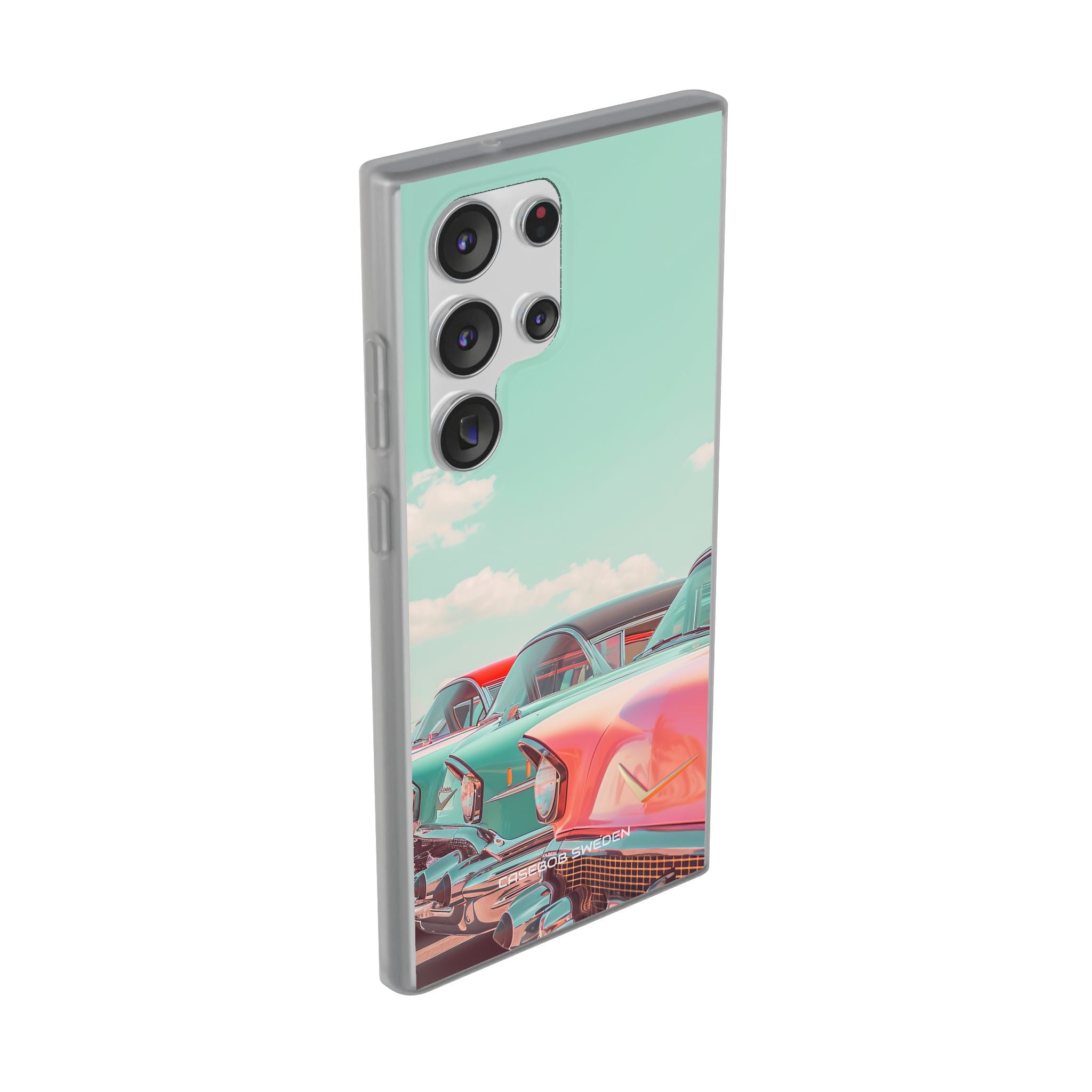 Vintage Turquoise Cars - Flexi Samsung S23 Phone Case