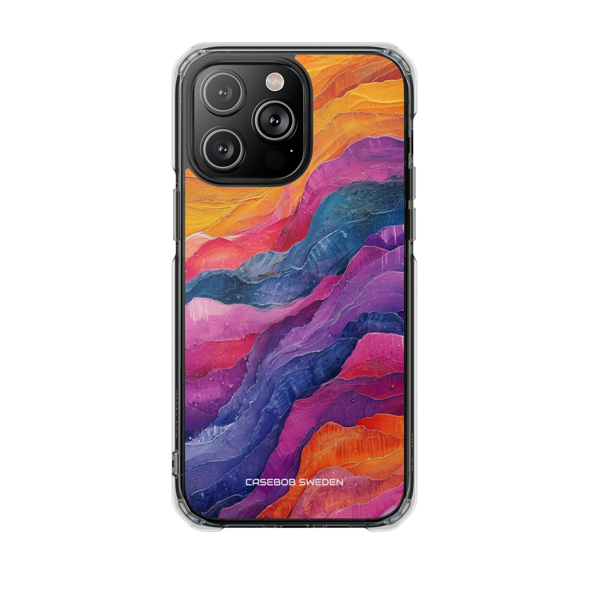 Vibrant Abstract Waves - Clear Impact iPhone 14 Phone Case