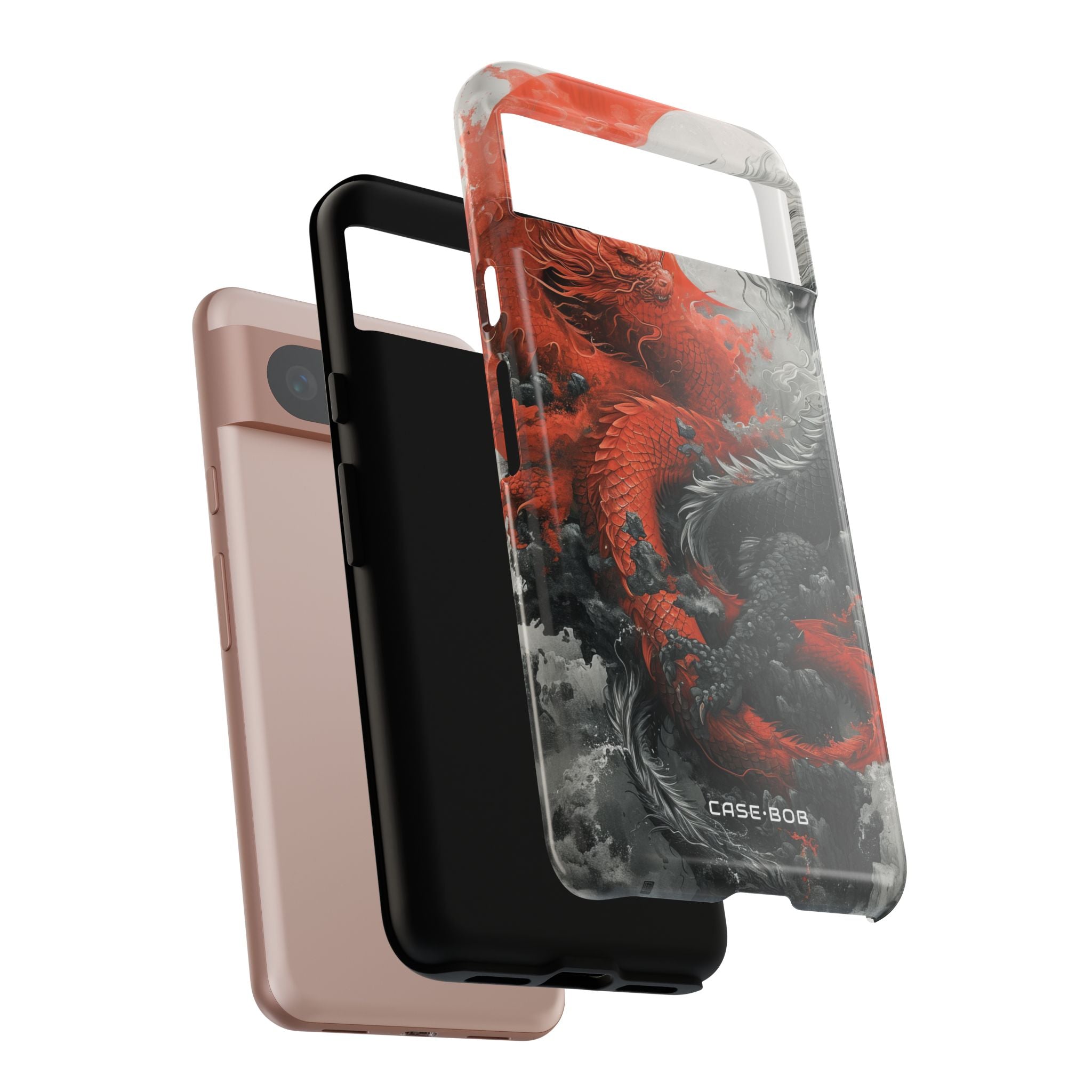 Twin Dragons Crimson Google Pixel 8 Case - Tough