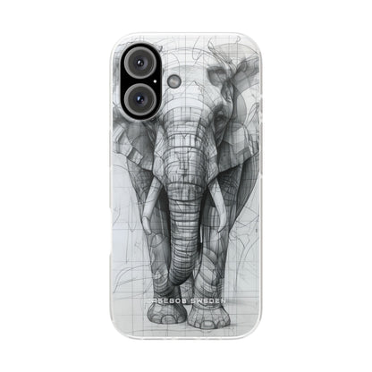 Elephant Line Geometry iPhone 16 - Flexi Phone Case