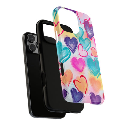 Hearts Dance Playfully - iPhone Case