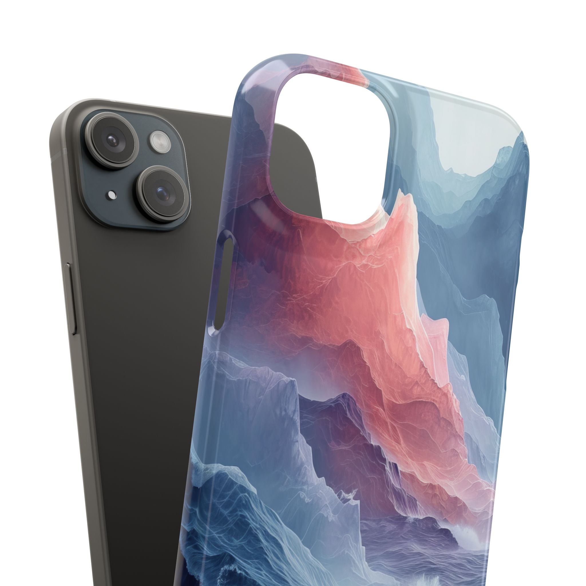 Mountain Wave Serenity - Slim iPhone 15 Phone Case