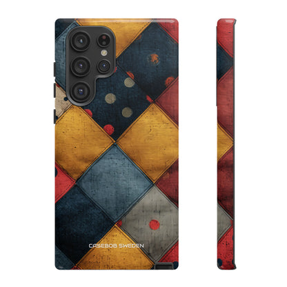 Blue Red Patchwork - Tough Samsung S22 Phone Case