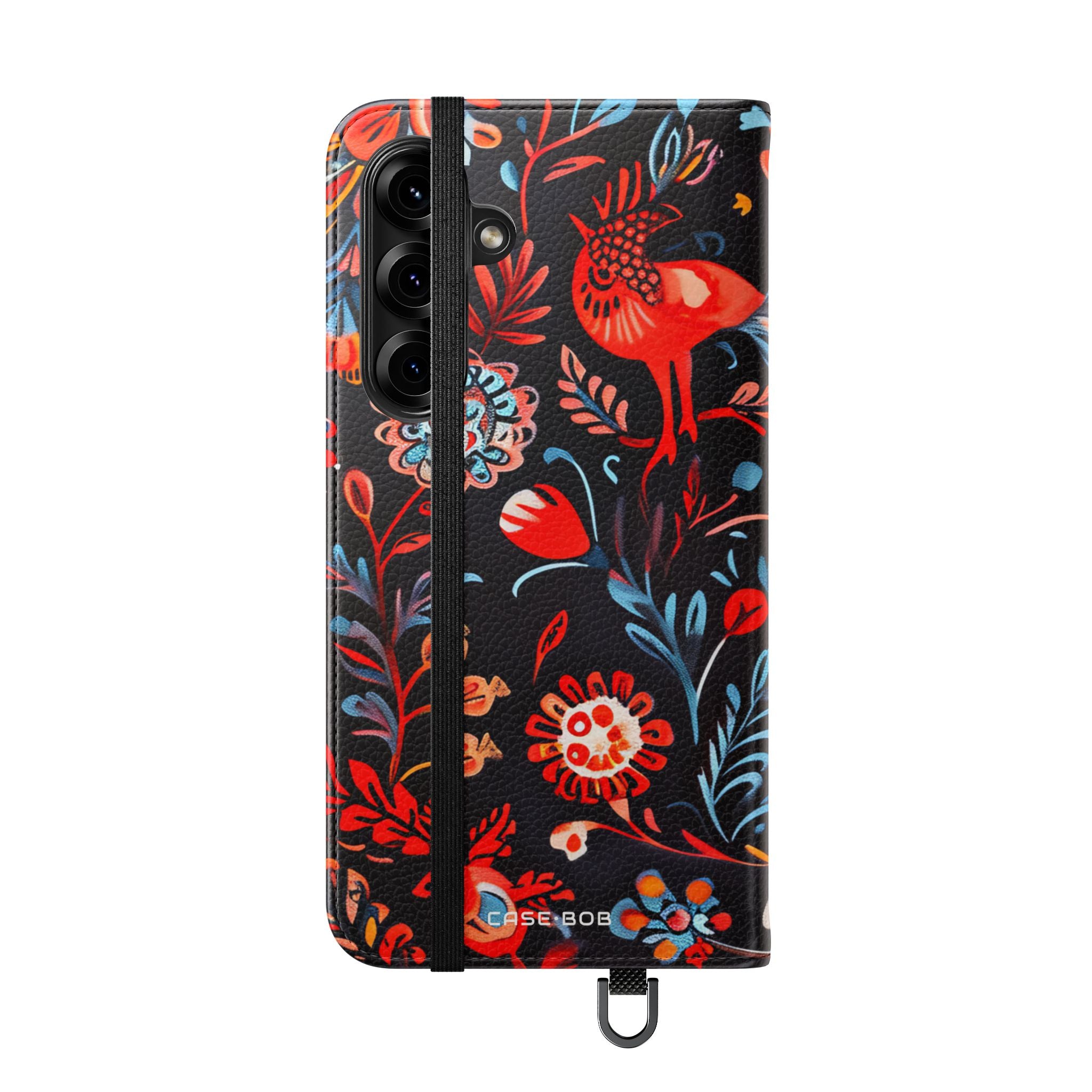 Folk Bird Flame - Samsung S25+ Case - Lompakkokotelo