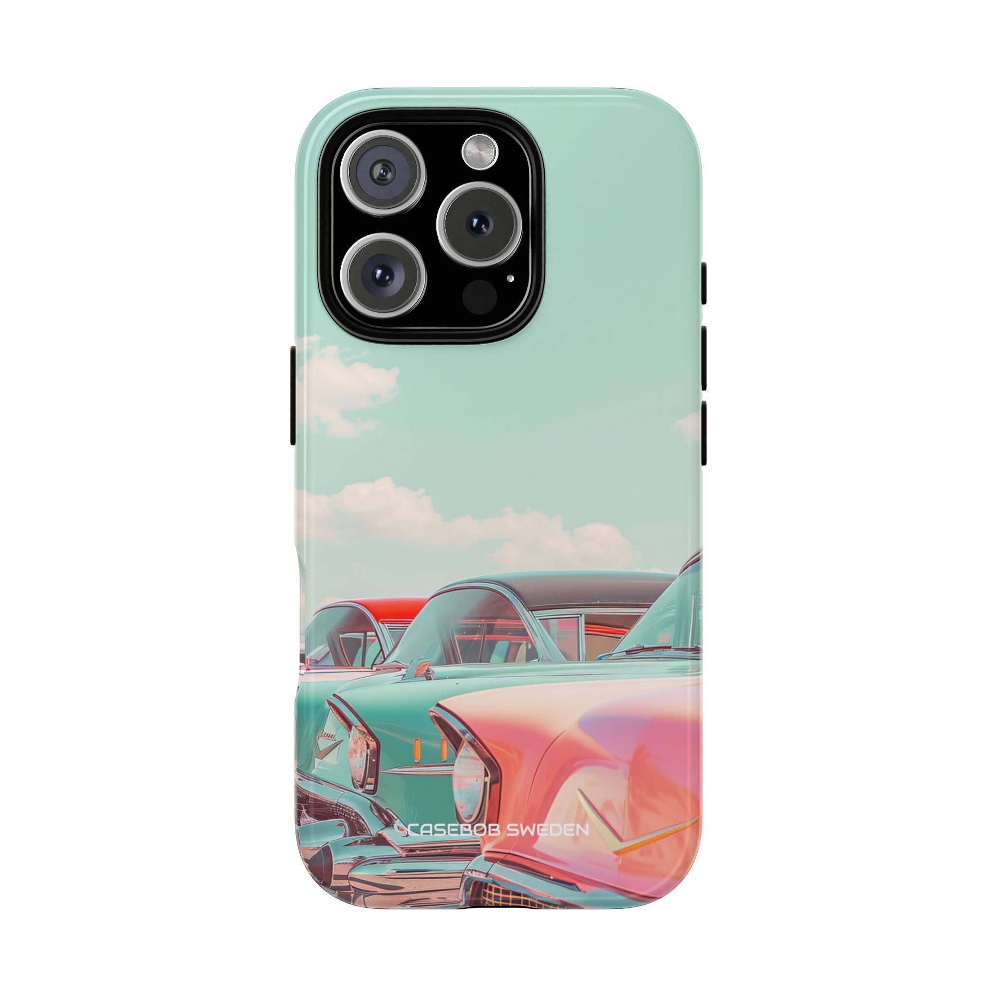 Vintage Turquoise Cars - Tough iPhone 16 Phone Case