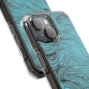 Wavy Serenity - Phone Case for iPhone (Clear Impact - Magnetic)