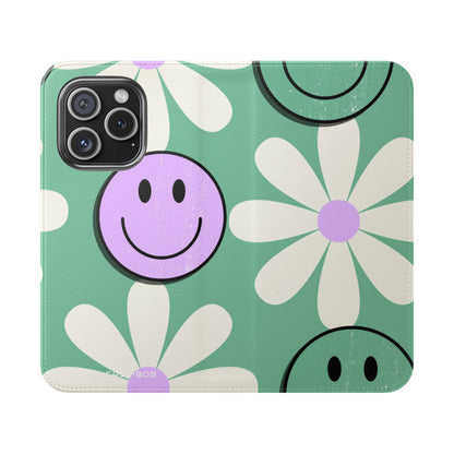 Smiley Daisy Glow - iPhone 15 Pro Case - Wallet