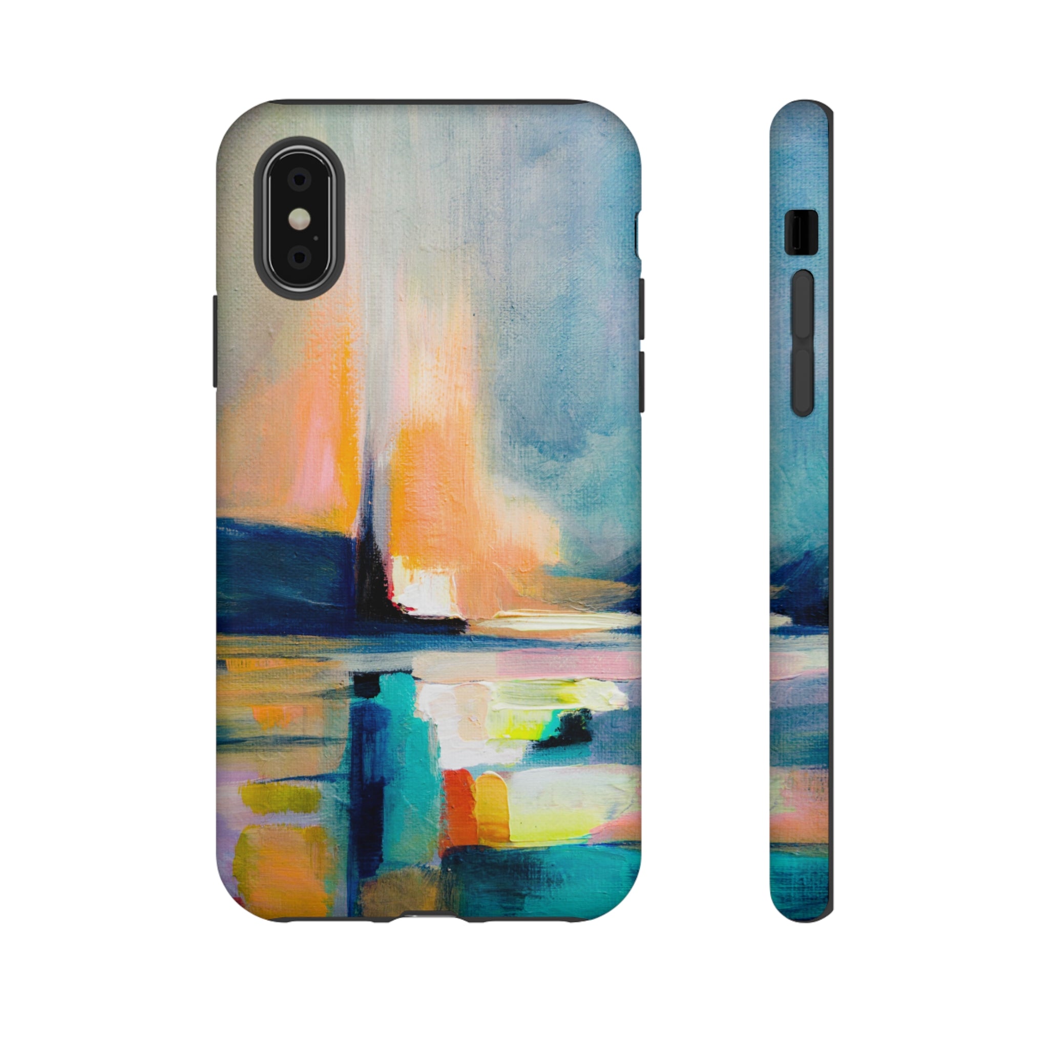 Abstract Blue n Yellow iPhone Case (Protective) iPhone X Matte Phone Case