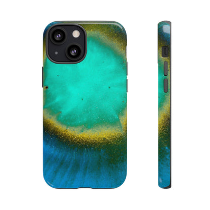 Green Yelly Ink Art iPhone Case (Protective) iPhone 13 Mini Glossy Phone Case