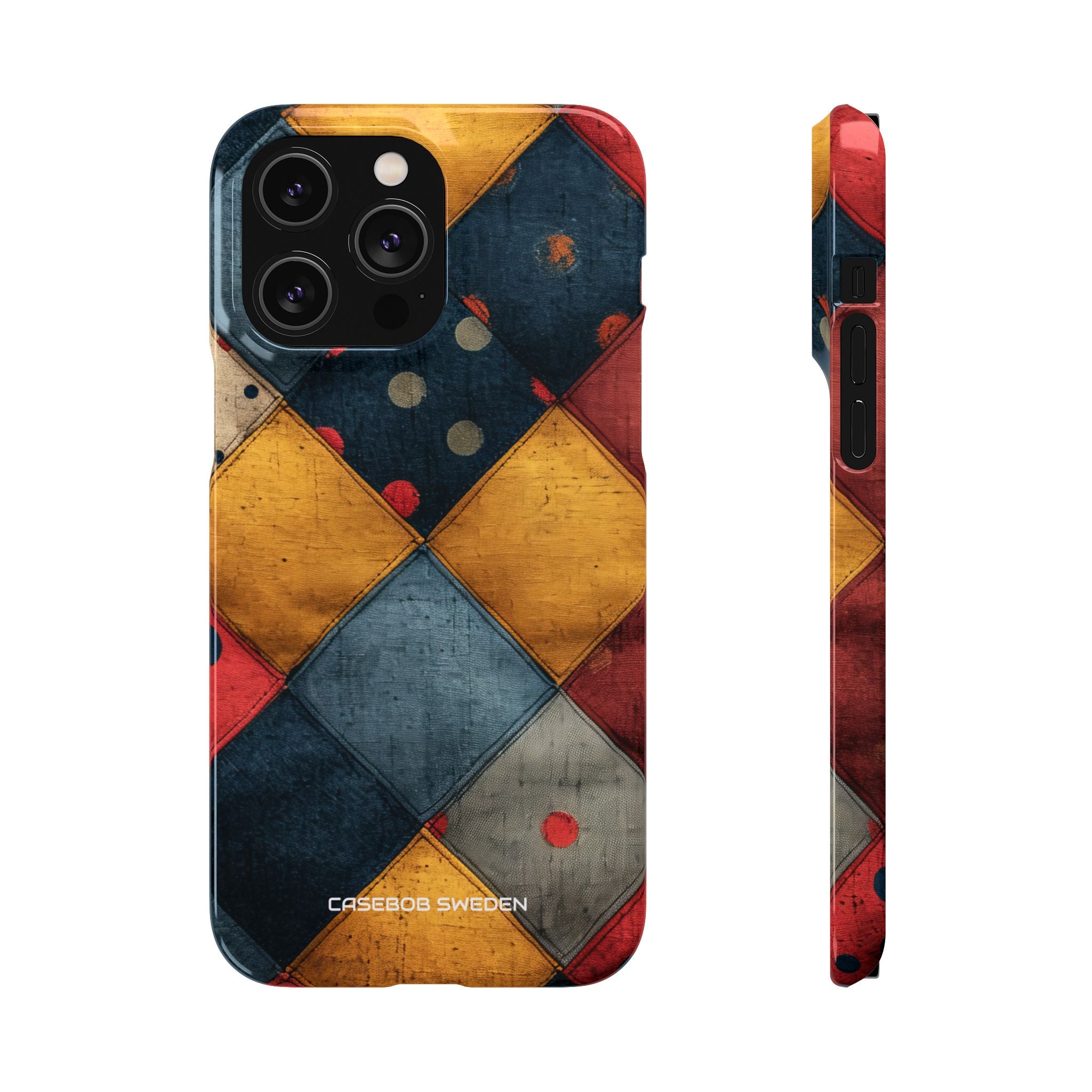 Blue Red Patchwork - Slim iPhone 14 Phone Case