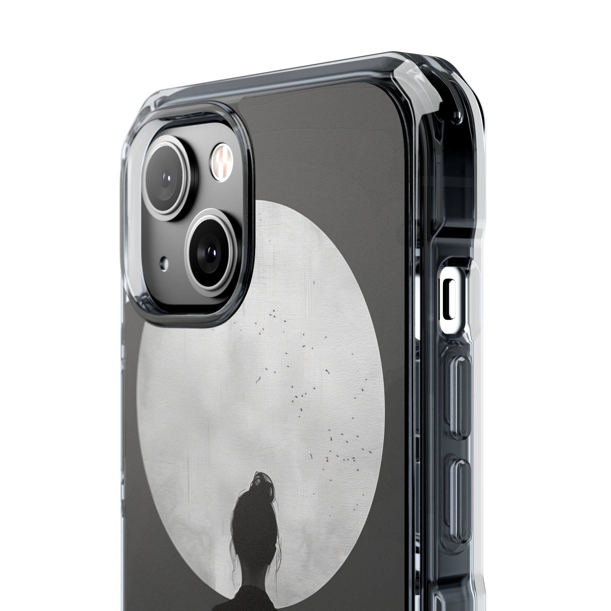 Zen Serenity Moon Reflection iPhone 14 - Clear Impact Phone Case