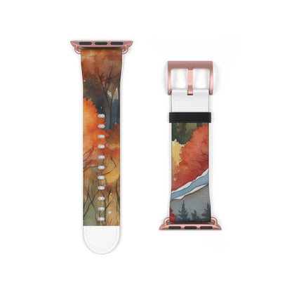 Snowcapped Ember Mountains - Watch Band