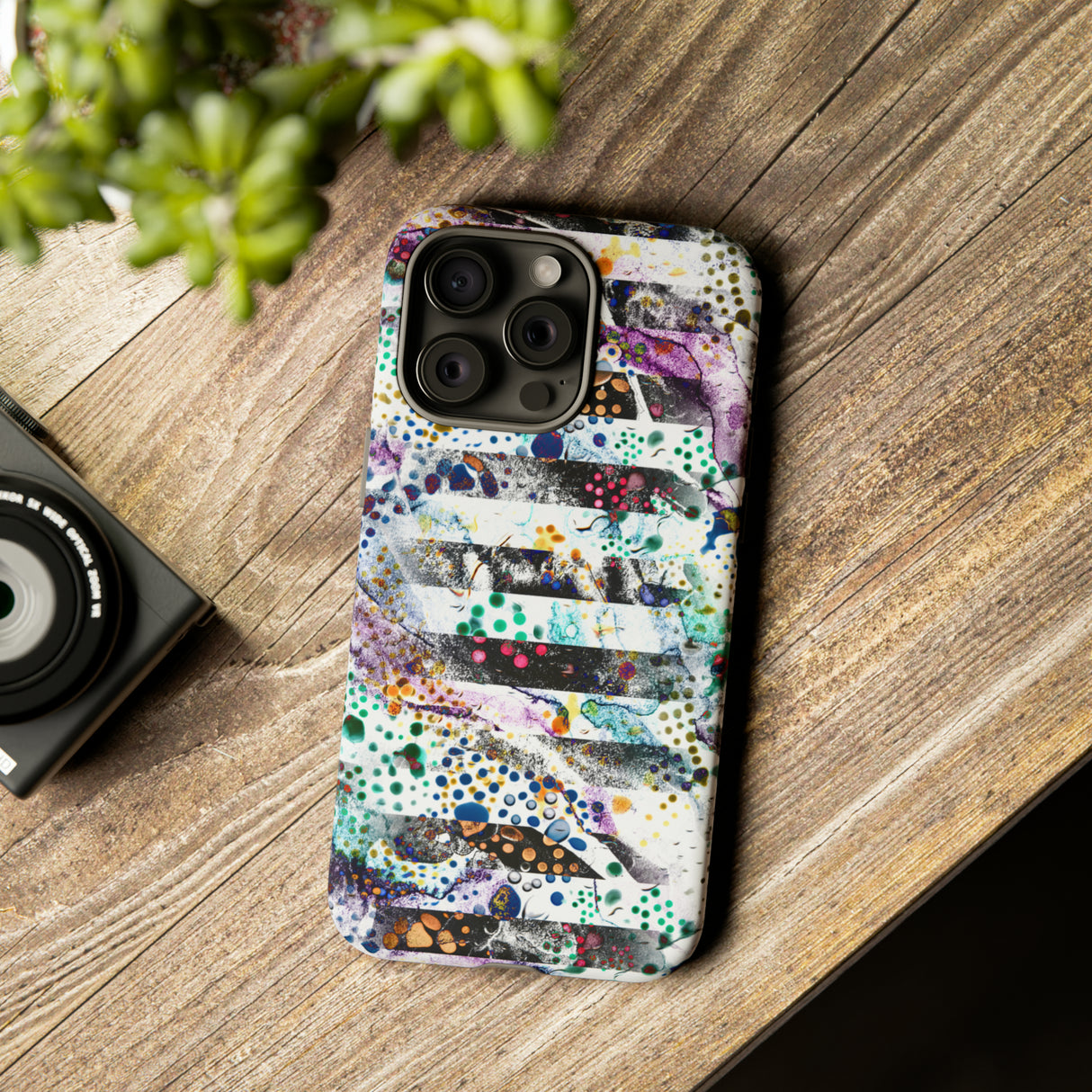 Abstract Green Purple - Protective Phone Case