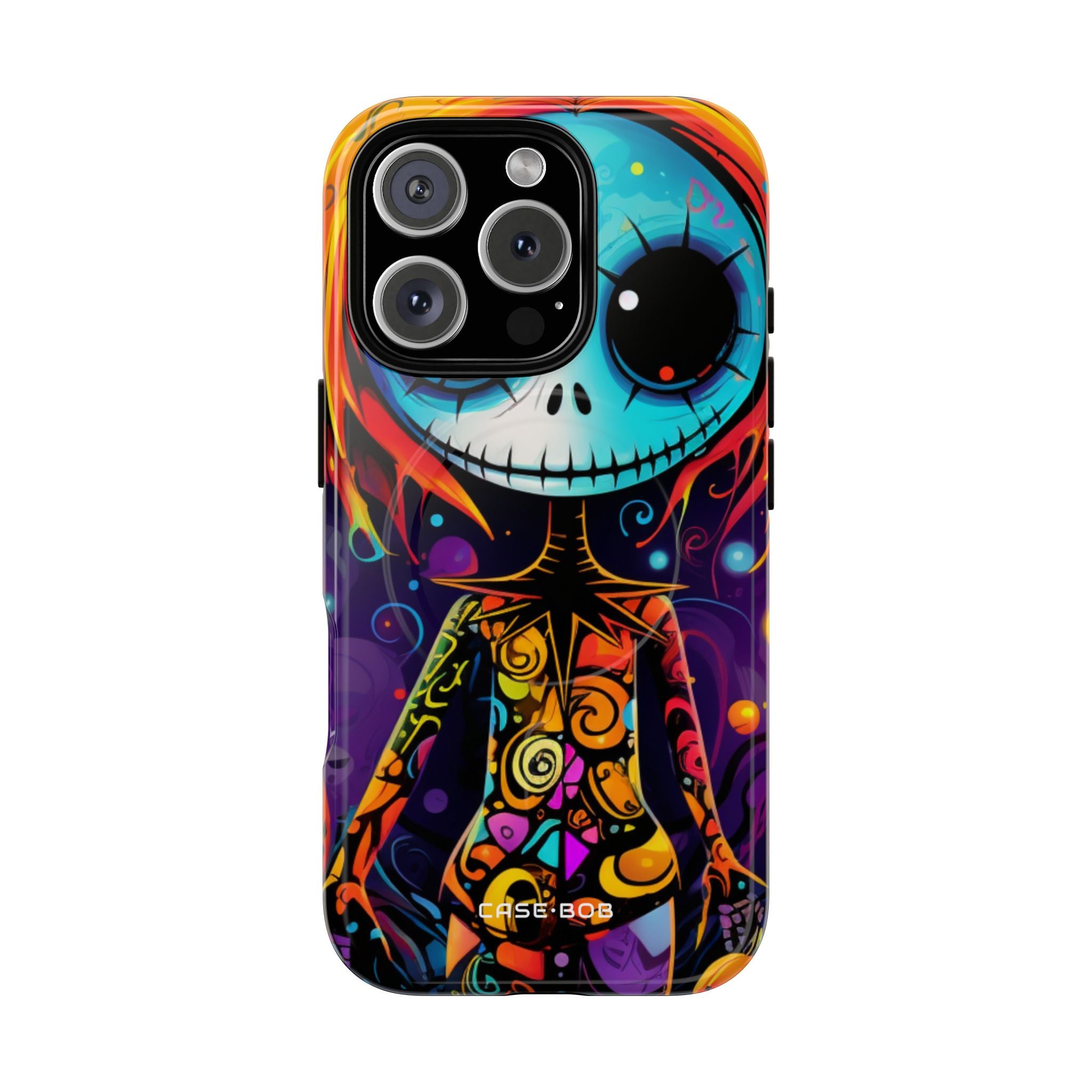 Blue Skull Swirl iPhone 16 Pro Case - Tough+