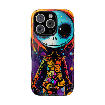 Blue Skull Swirl iPhone 16 Pro Case - Tough+