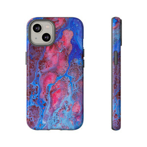 Red Mountain Ink Art iPhone Case (Protective) iPhone 14 Glossy Phone Case