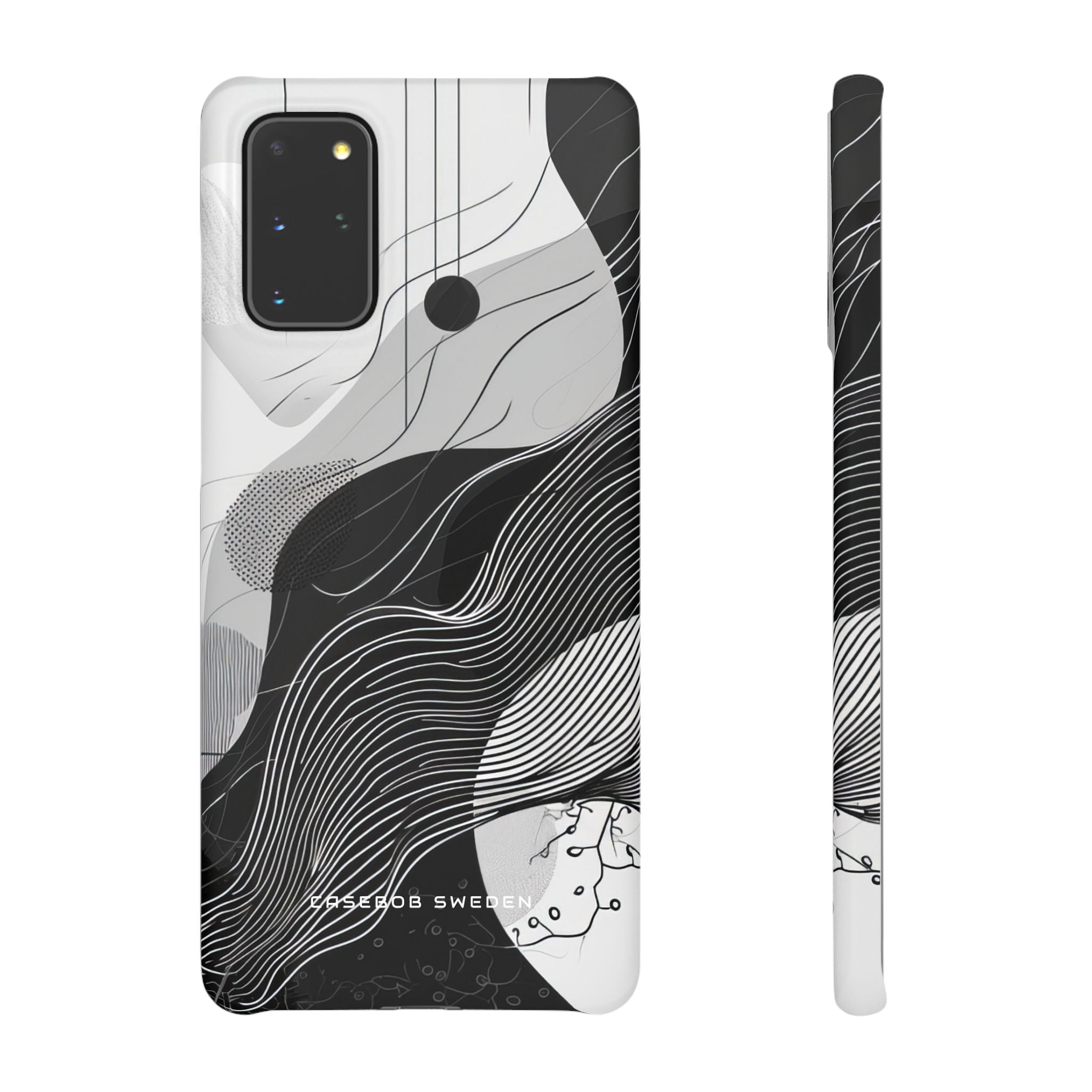 Fluid Rhythms: Monochrome Line Flow Samsung S20 - Slim Phone Case