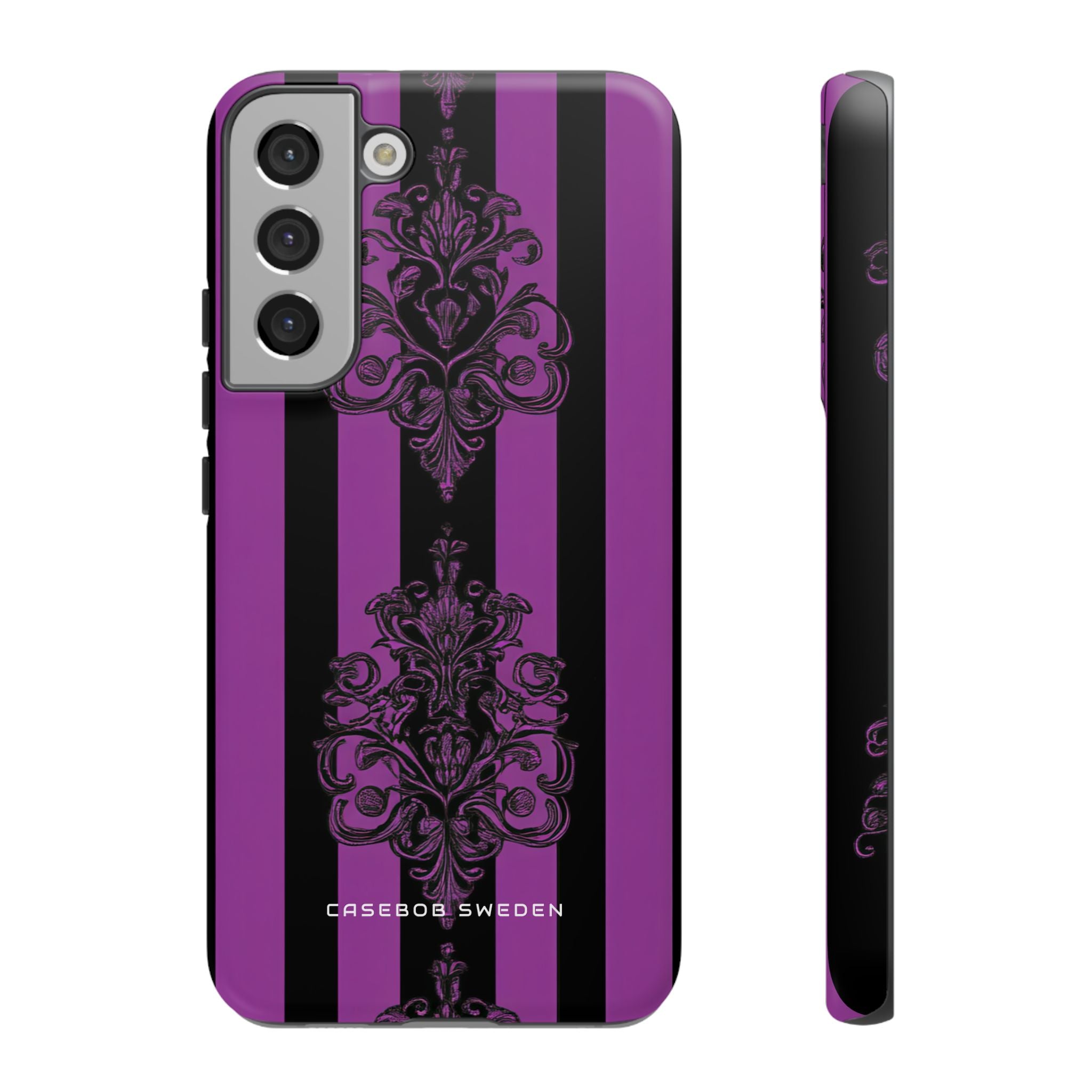 Gothic Elegance with Vertical Stripes and Ornamental Motifs  Samsung S22 - Tough Phone Case