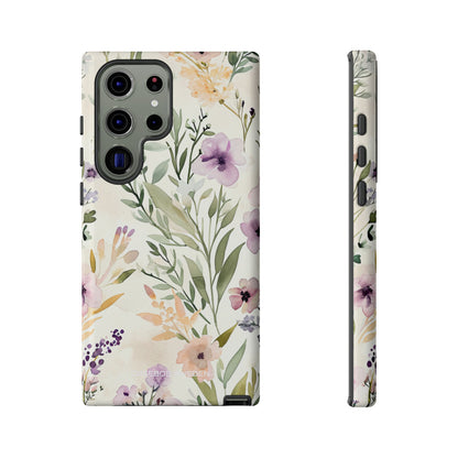 Soft Green Lavender Floral Pattern - Tough Samsung S23 Phone Case