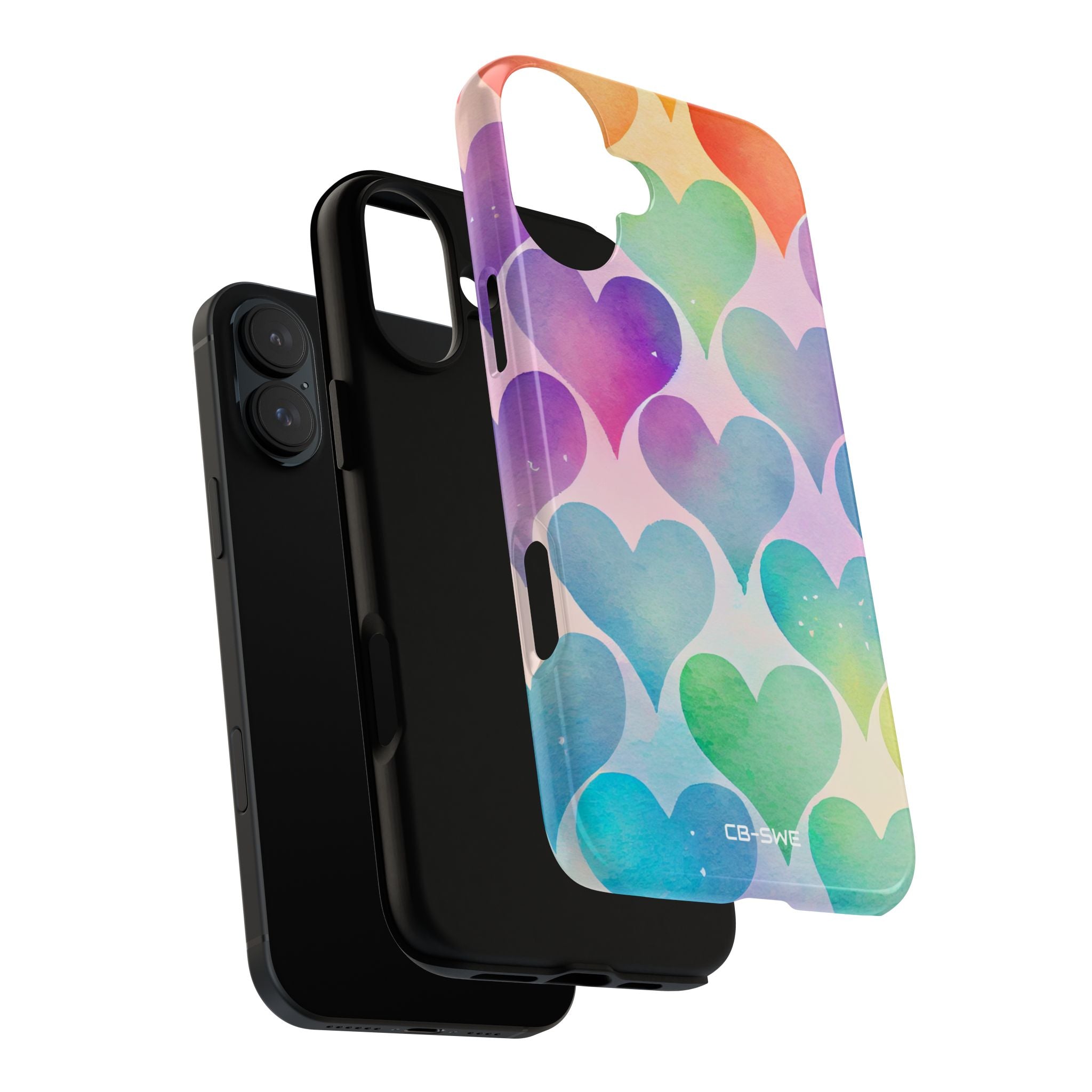 Watercolor Heart Symphony - iPhone Case