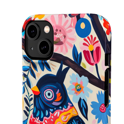 Whimsical Vintage Owl with Floral Charm iPhone 14 - Slim Phone Case