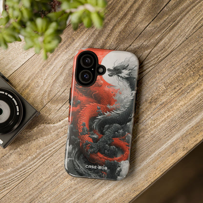 Twin Dragons Crimson iPhone 16 Plus Case - Tough