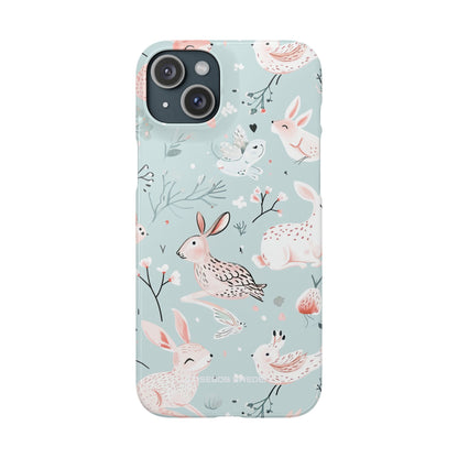 Whimsical Bunny Blossom - Slim iPhone 15 Phone Case