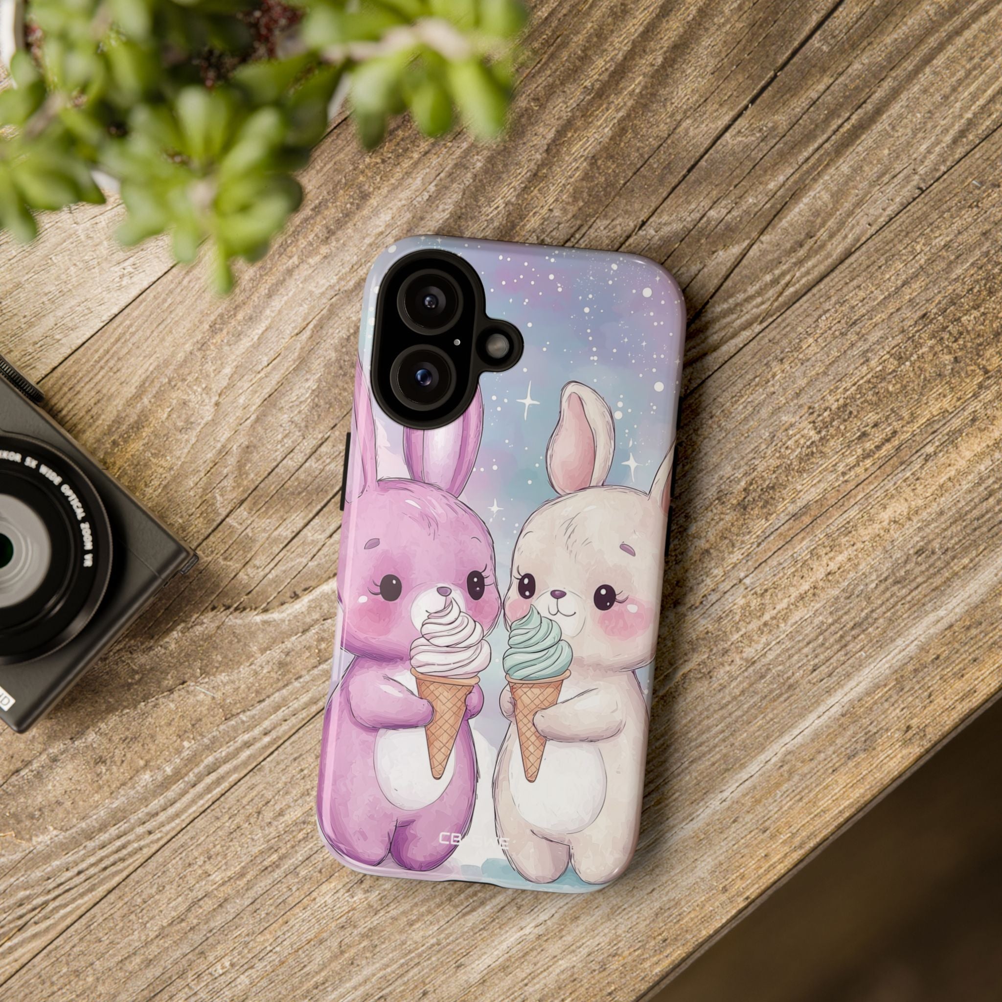 Rabbits Enjoy Ice Cream - iPhone Case