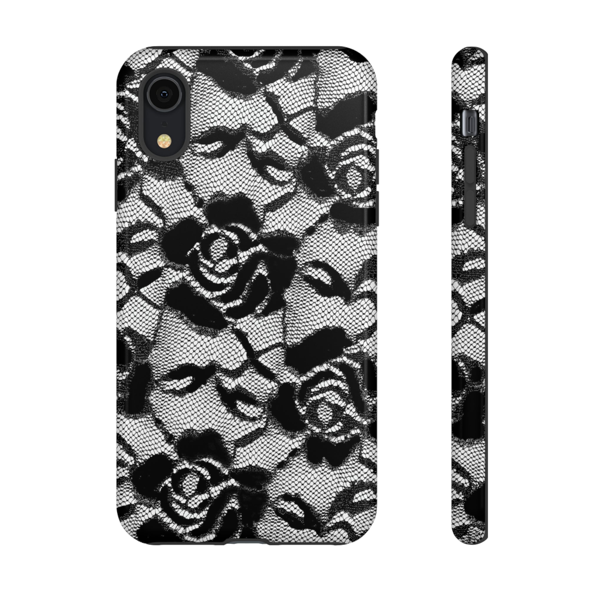 Black Rose Lace Gothic Flower - Protective Phone Case