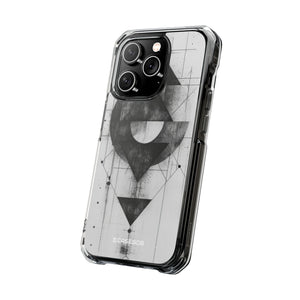 Monochrome Geometry - Phone Case for iPhone (Clear Impact - Magnetic)