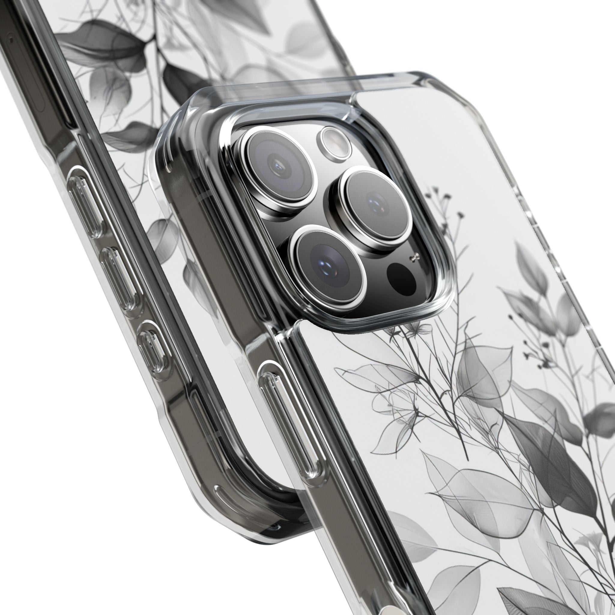 Veined Leaves Gray iPhone 16 Pro Case - Impact